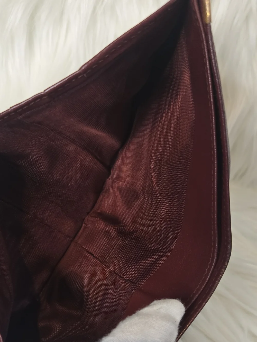 Cartier Vintage Burgundy Bi-fold Wallet With Coin Pocket